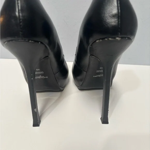Yves Saint Laurent Black Leather Heels - Picture 4 of 5